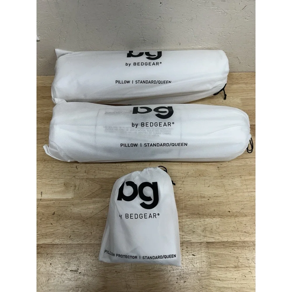 Pair (2) Standard Queen Size BG BedGear Bed Pillows With Pillow Protector